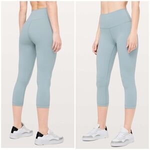 Lululemon Wunder Under Crop (High-Rise) *Full-On Luon 21" Blue Cast (Size 4)